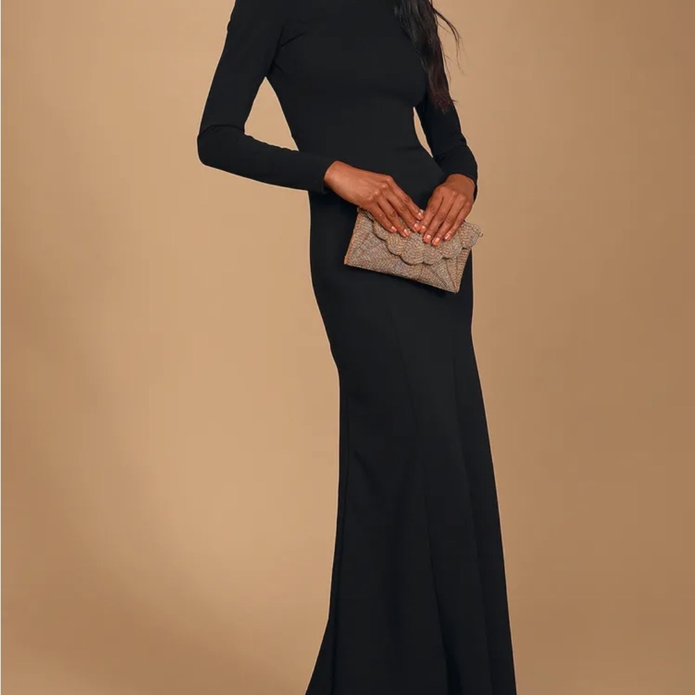 Wait For Me Black Long Sleeve Maxi Dress